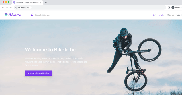 Localhost with Biketribe theme